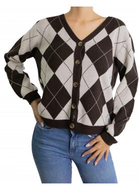 Cardigan fantasia scollo a V 